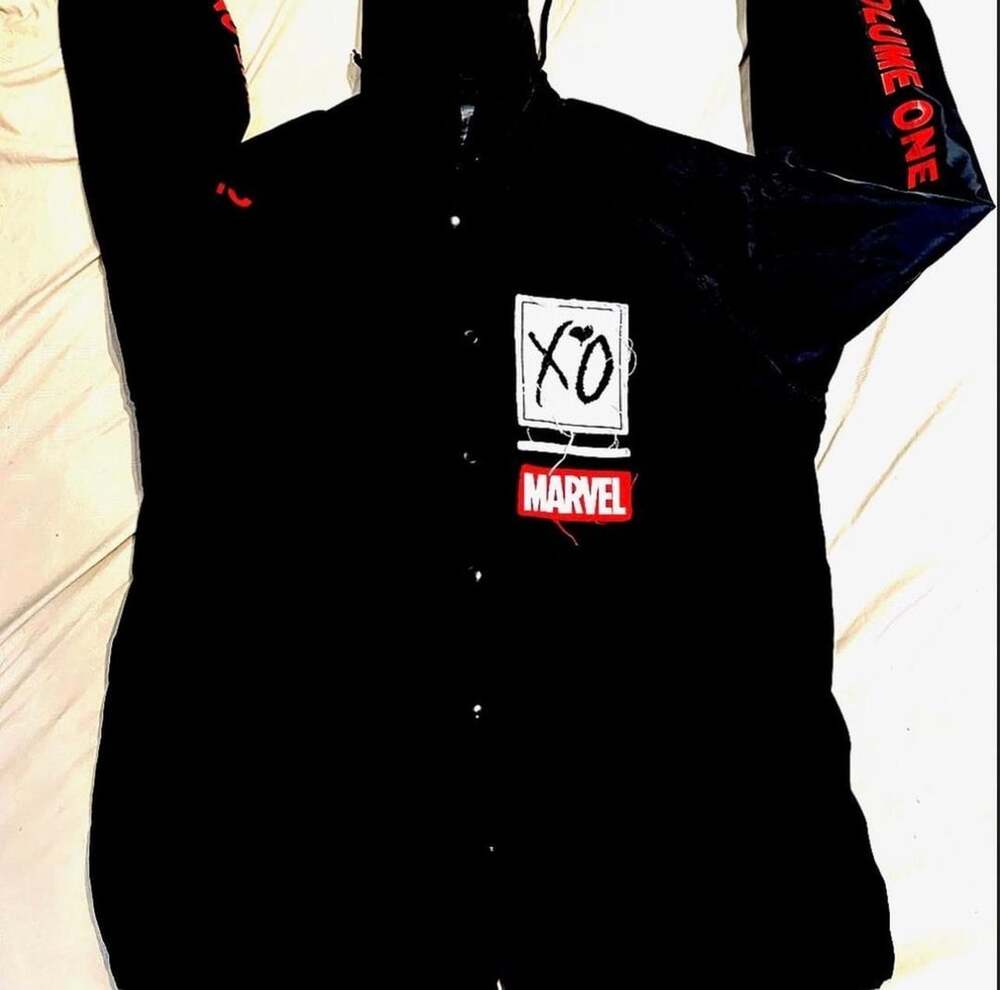 RARE! The Weeknd X Marvel Smiley Coach Jacket Size Large Black